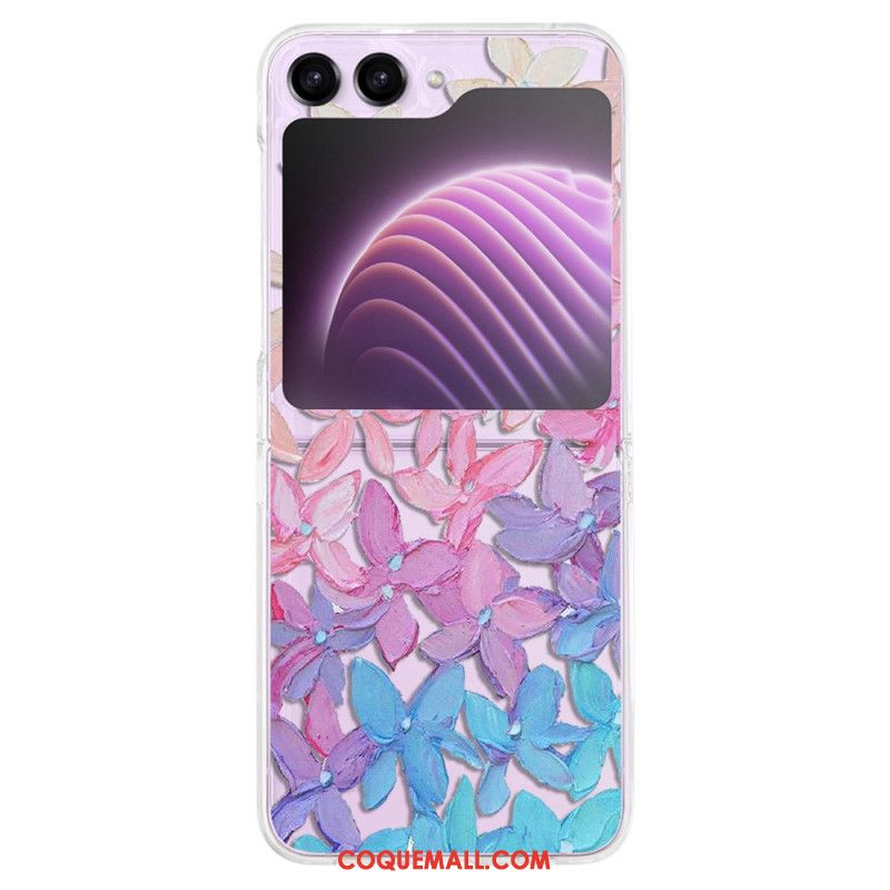 Coque Samsung Galaxy Z Flip 5 Transparente Fleurs Graphiques