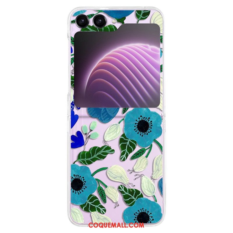 Coque Samsung Galaxy Z Flip 5 Transparente Jolies Fleurs