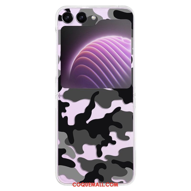 Coque Samsung Galaxy Z Flip 5 Transparente Motif Camouflage