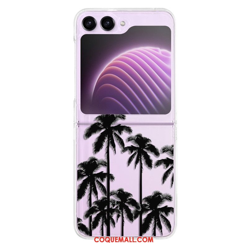 Coque Samsung Galaxy Z Flip 5 Transparente Palmiers