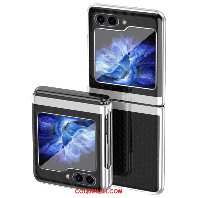 Coque Samsung Galaxy Z Flip 6 Design Transparent et Effet Métal