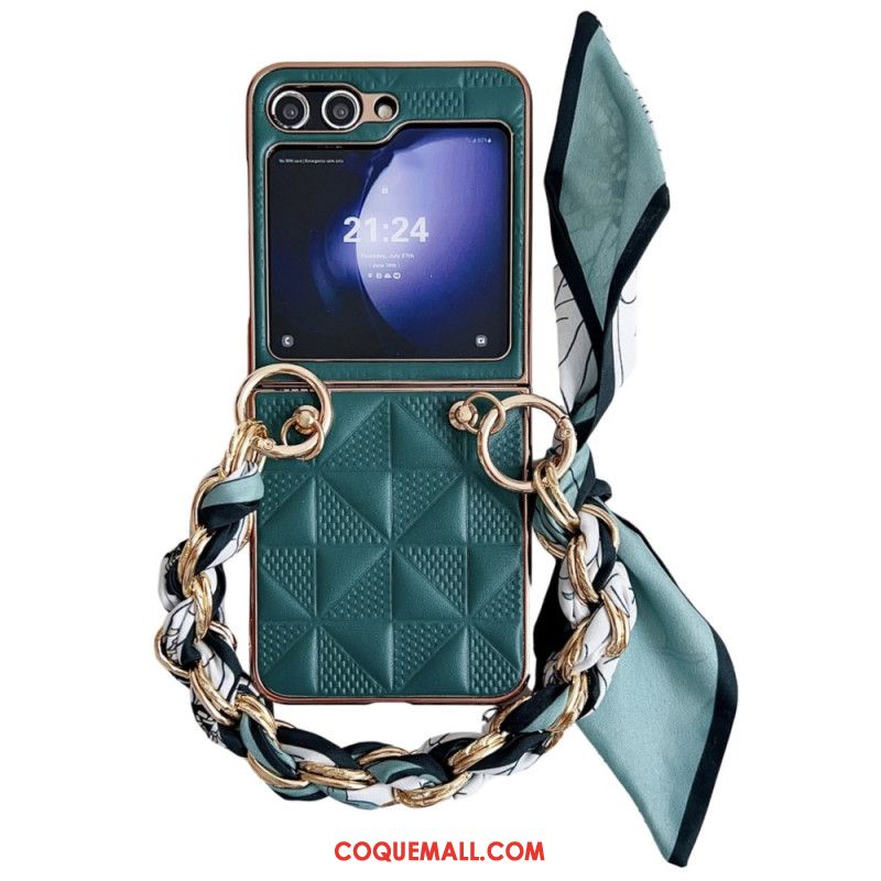 Coque Samsung Galaxy Z Flip 6 Matelassée Bracelet