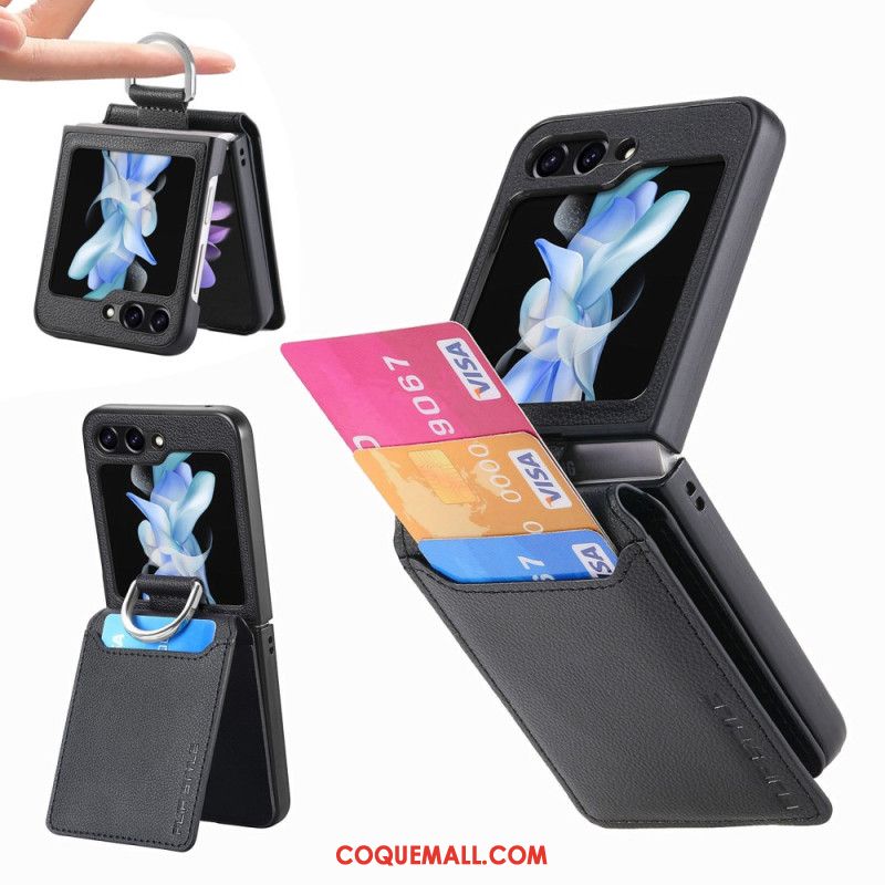 Coque Samsung Galaxy Z Flip 6 Porte-Cartes Support et Anneau