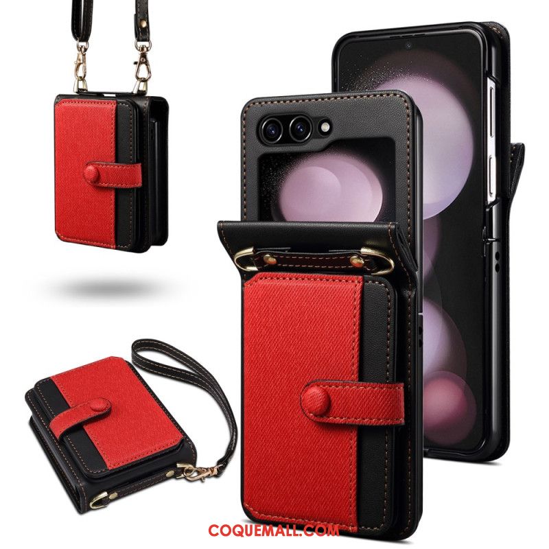 Coque Samsung Galaxy Z Flip 6 Porte-Cartes et Lanière