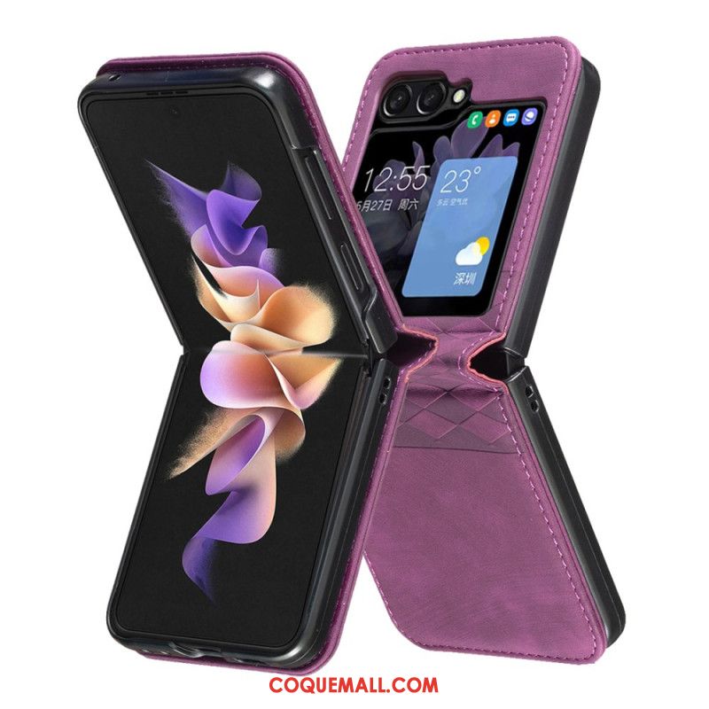 Coque Samsung Galaxy Z Flip 6 Simili Cuir Frise