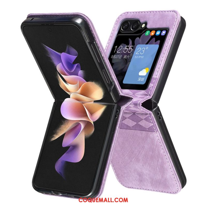 Coque Samsung Galaxy Z Flip 6 Simili Cuir Frise