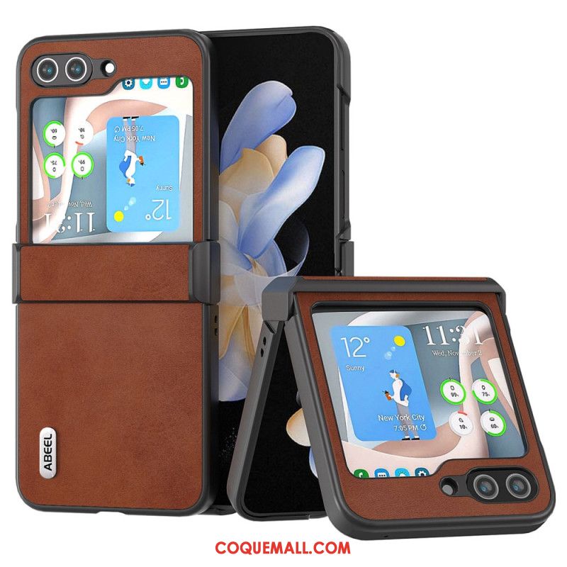 Coque Samsung Galaxy Z Flip 6 Style Cuir Vintage ABEEL