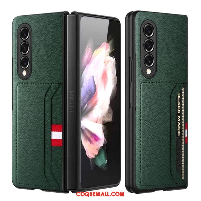 Coque Samsung Galaxy Z Fold 3 5G Cuir Litchi Double Porte-Cartes