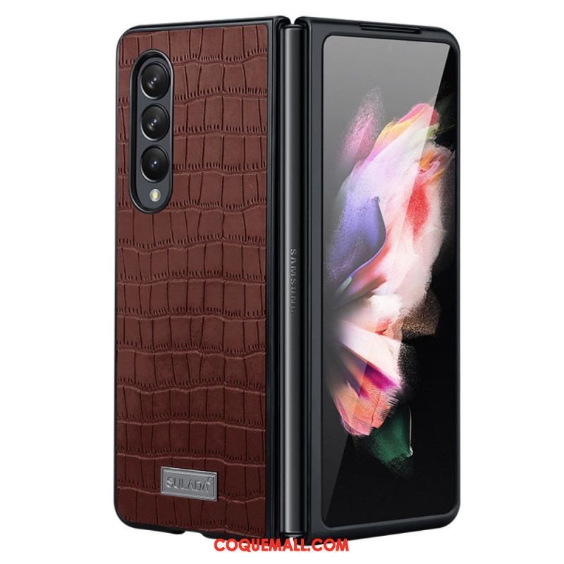 Coque Samsung Galaxy Z Fold 3 5G Style Cuir Crocodile SULADA