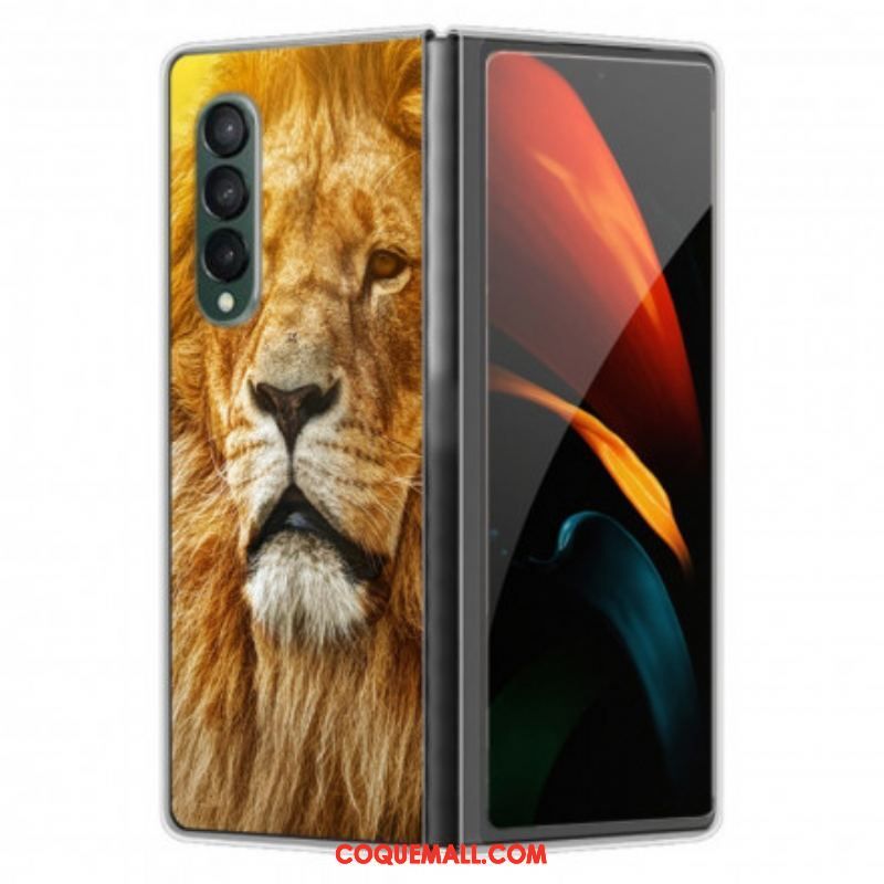 Coque Samsung Galaxy Z Fold 3 5G Tête de Félin