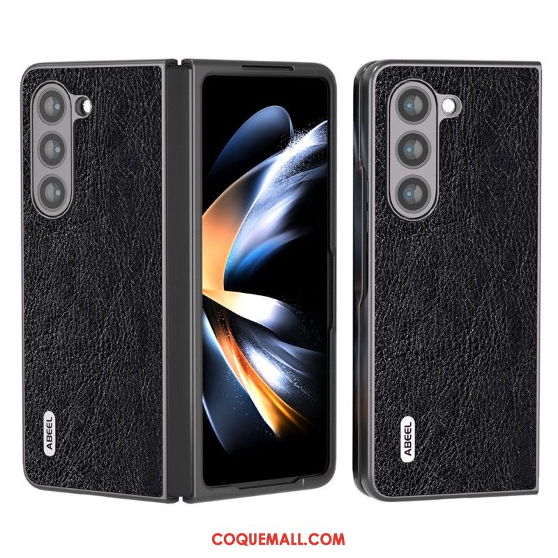 Coque Samsung Galaxy Z Fold 5 Simili Cuir Litchi ABEEL