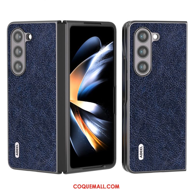 Coque Samsung Galaxy Z Fold 5 Simili Cuir Litchi ABEEL