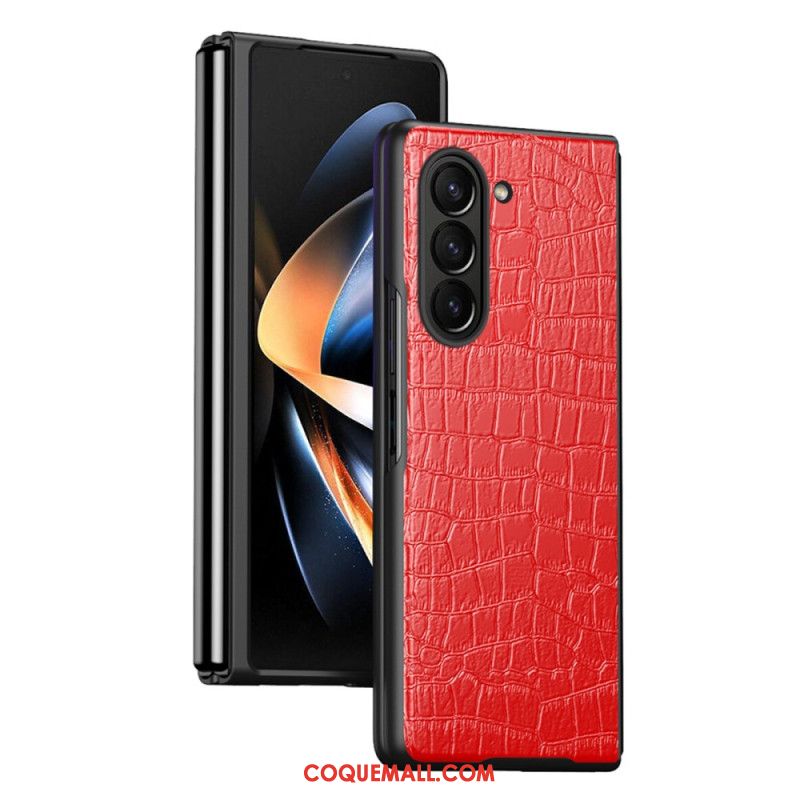 Coque Samsung Galaxy Z Fold 5 Style Cuir Crocodile