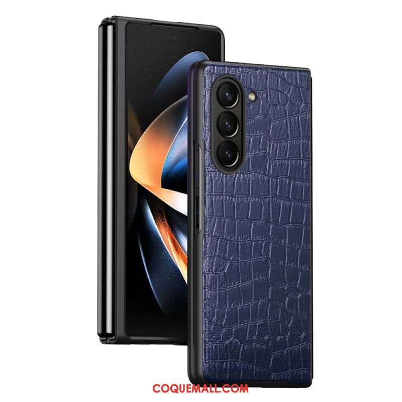 Coque Samsung Galaxy Z Fold 5 Style Cuir Crocodile