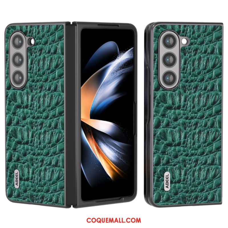 Coque Samsung Galaxy Z Fold 5 Style Peau de Crocodile ABEEL