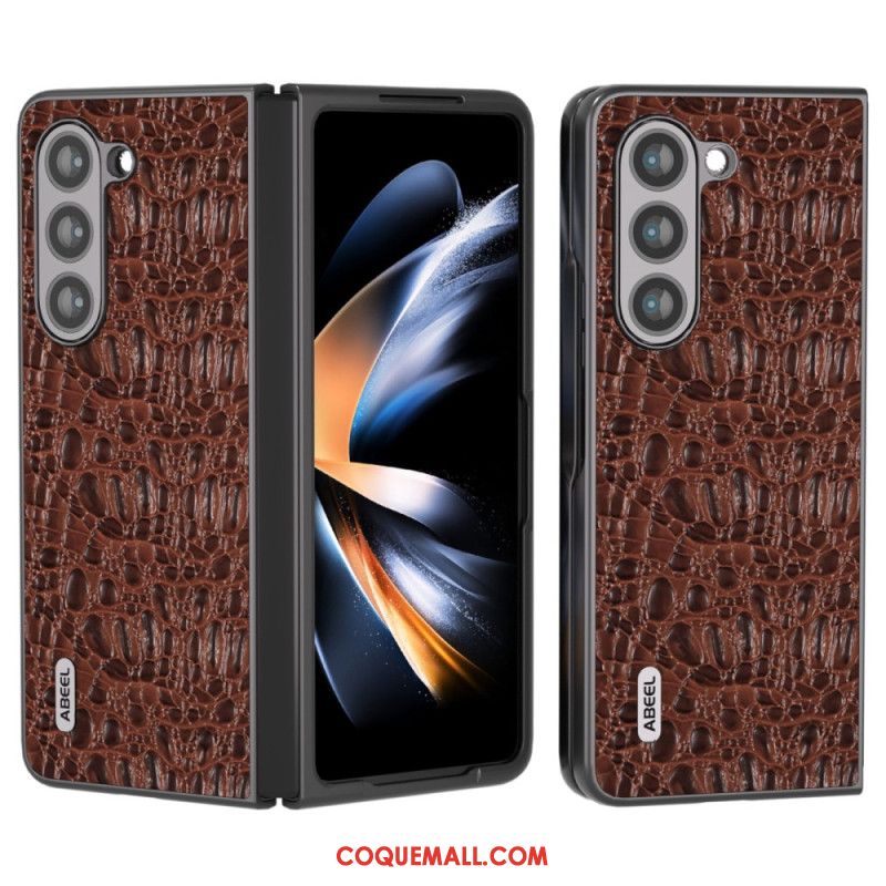 Coque Samsung Galaxy Z Fold 5 Style Peau de Crocodile ABEEL