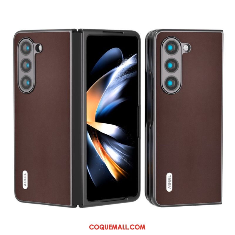 Coque Samsung Galaxy Z Fold 5 Vrai Cuir Abeel