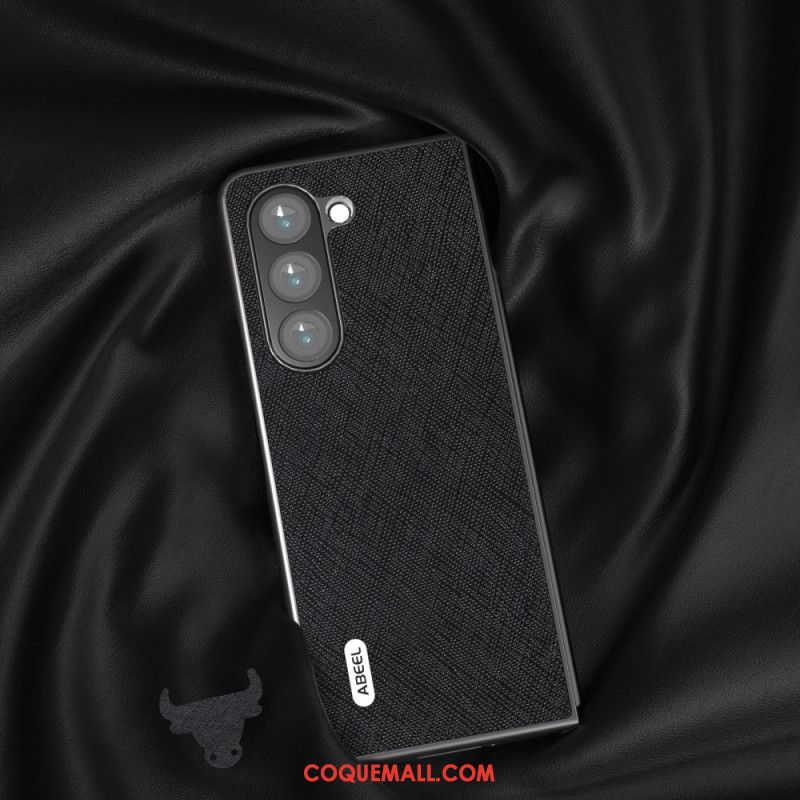 Coque Samsung Galaxy Z Fold 5 Vrai Cuir Tissé ABEEL