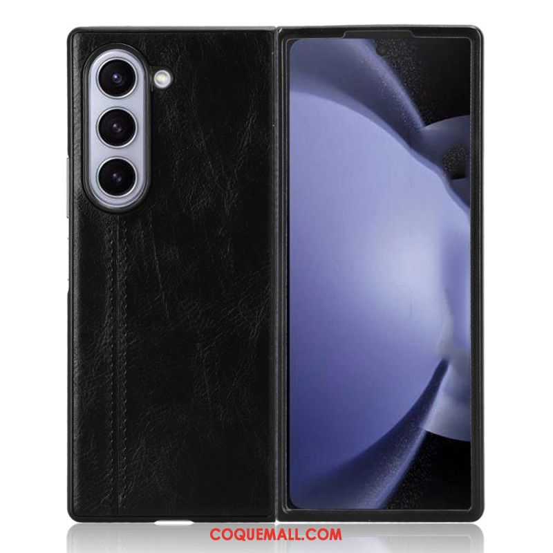 Coque Samsung Galaxy Z Fold 6 Simili Cuir Couture