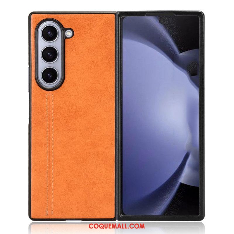 Coque Samsung Galaxy Z Fold 6 Simili Cuir Couture