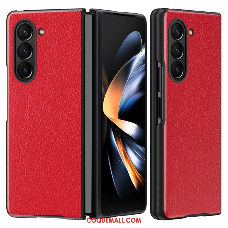 Coque Samsung Galaxy Z Fold 6 Simili Cuir Litchi