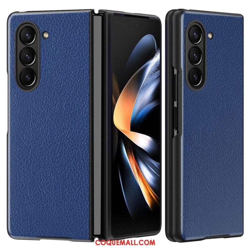 Coque Samsung Galaxy Z Fold 6 Simili Cuir Litchi