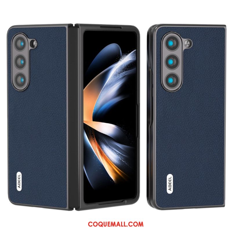 Coque Samsung Galaxy Z Fold 6 Simili Cuir Litchi ABEEL