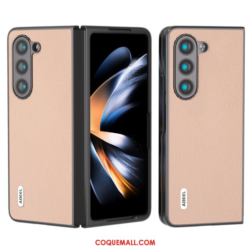 Coque Samsung Galaxy Z Fold 6 Simili Cuir Litchi ABEEL