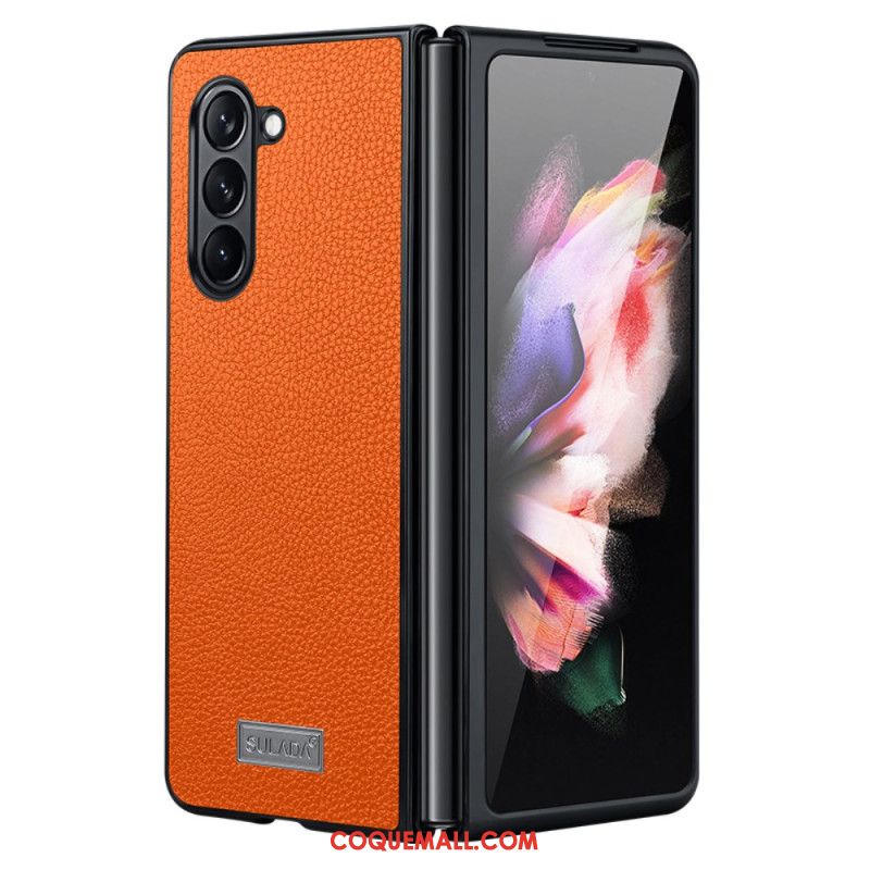 Coque Samsung Galaxy Z Fold 6 Simili Cuir Litchi SULADA