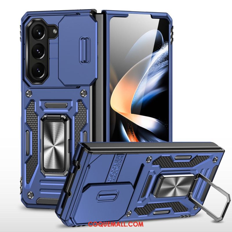 Coque Samsung Galaxy Z Fold 6 Support et Protection Lentille Coulissante