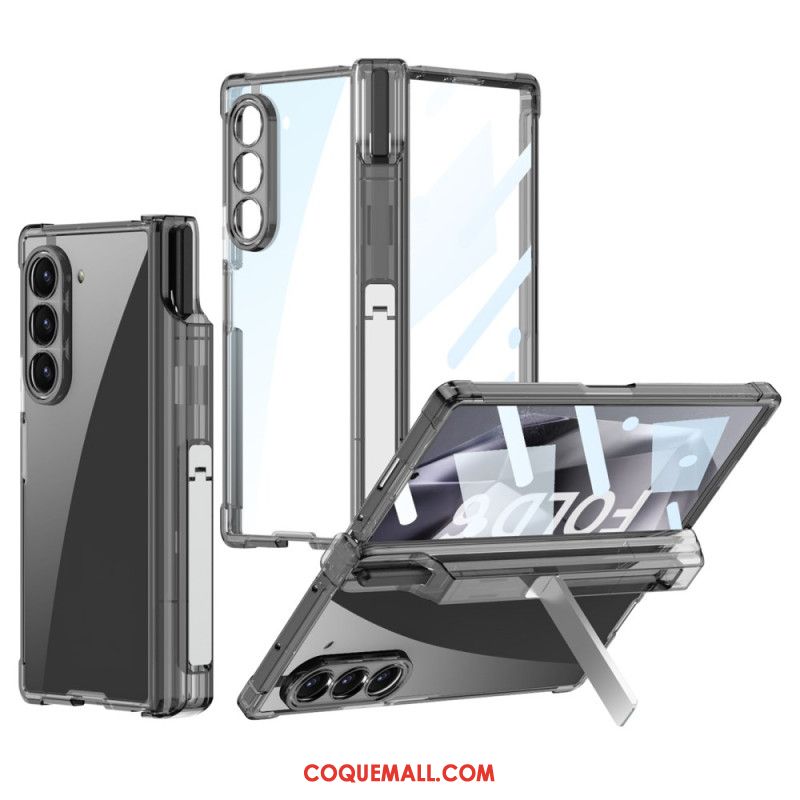 Coque Samsung Galaxy Z Fold 6 Transparente Porte-Stylet et Support GKK