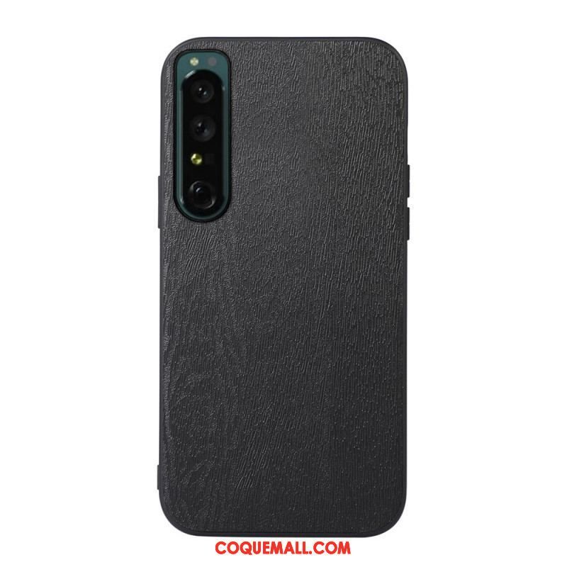 Coque Sony Xperia 1 IV Simili Cuir Texture Bois