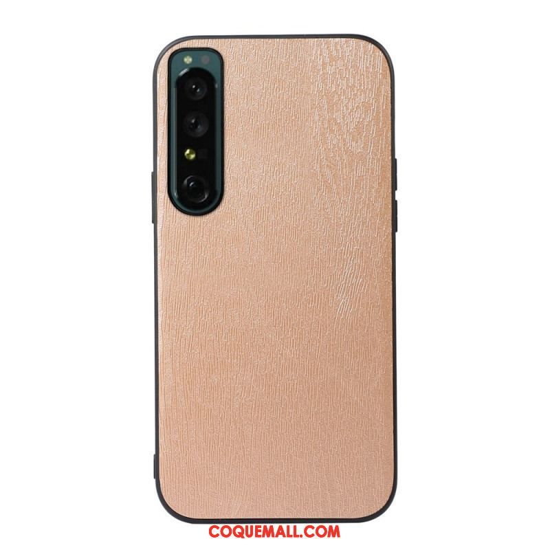 Coque Sony Xperia 1 IV Simili Cuir Texture Bois