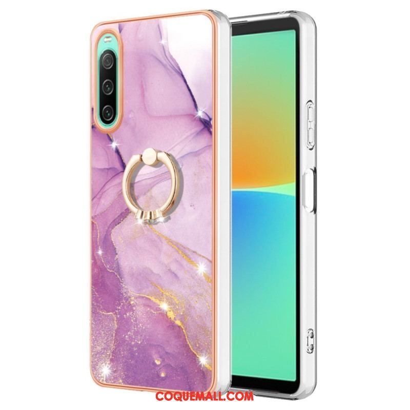 Coque Sony Xperia 10 IV Marbre avec Anneau-Support