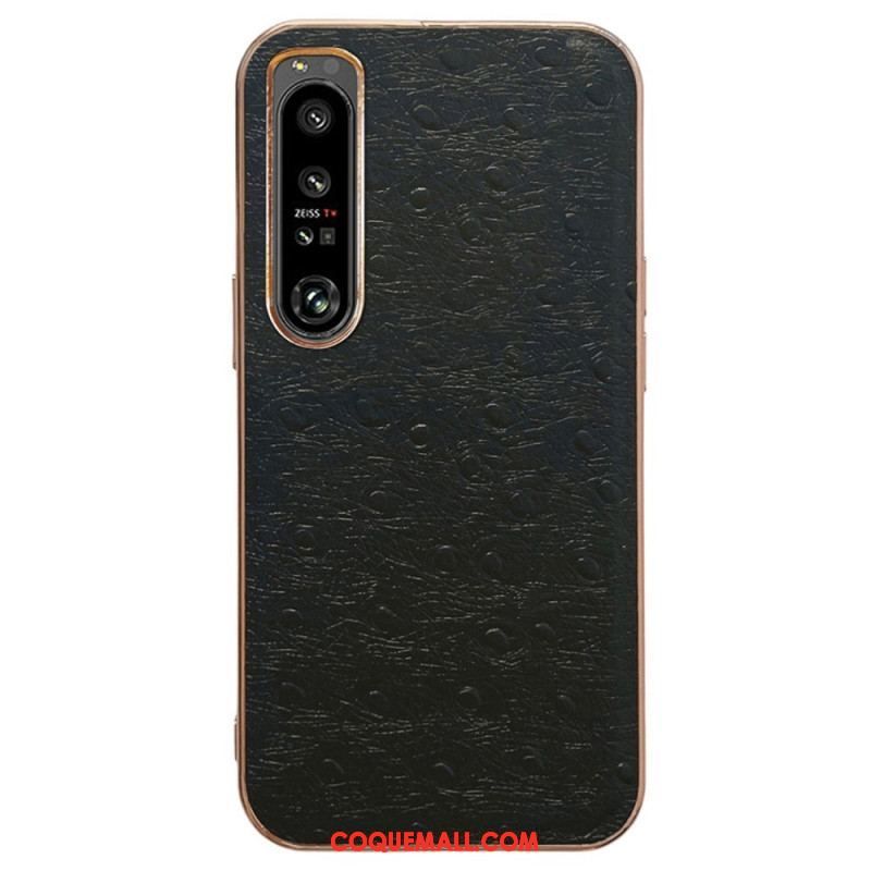 Coque Sony Xperia 5 IV Véritable Cuir Style Autruche