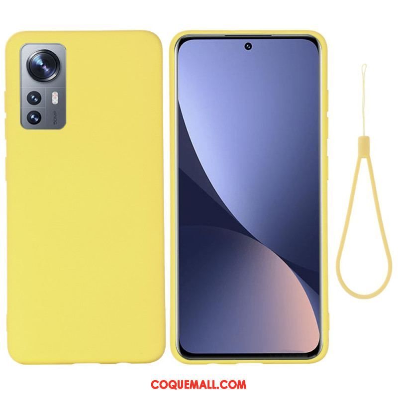 Coque  Xiaomi 12 / 12X  Silicone Liquide Avec Lanière