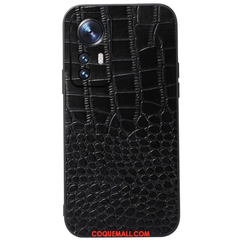 Coque Xiaomi 12 Pro Cuir Effet Peau de Crocodile