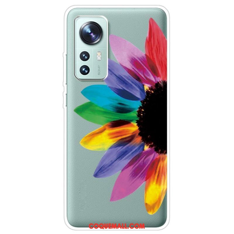 Coque Xiaomi 12 Pro Silicone Florale