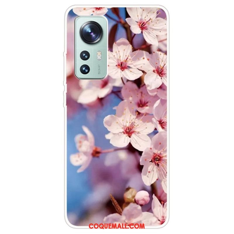 Coque Xiaomi 12 Pro Silicone Florale