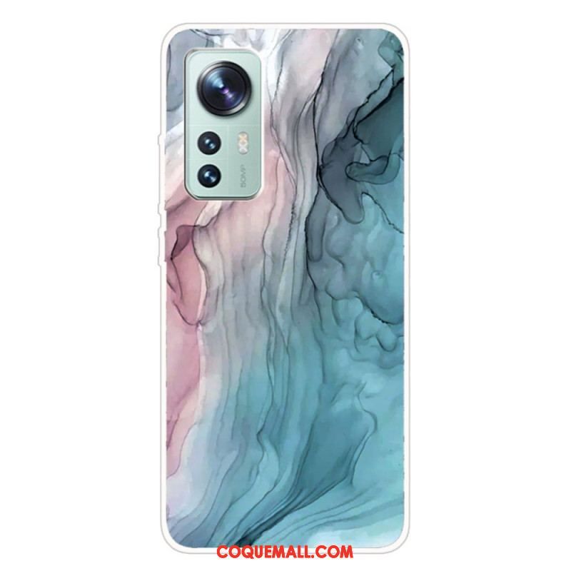 Coque Xiaomi 12 Pro Silicone Marbre Aquarelle