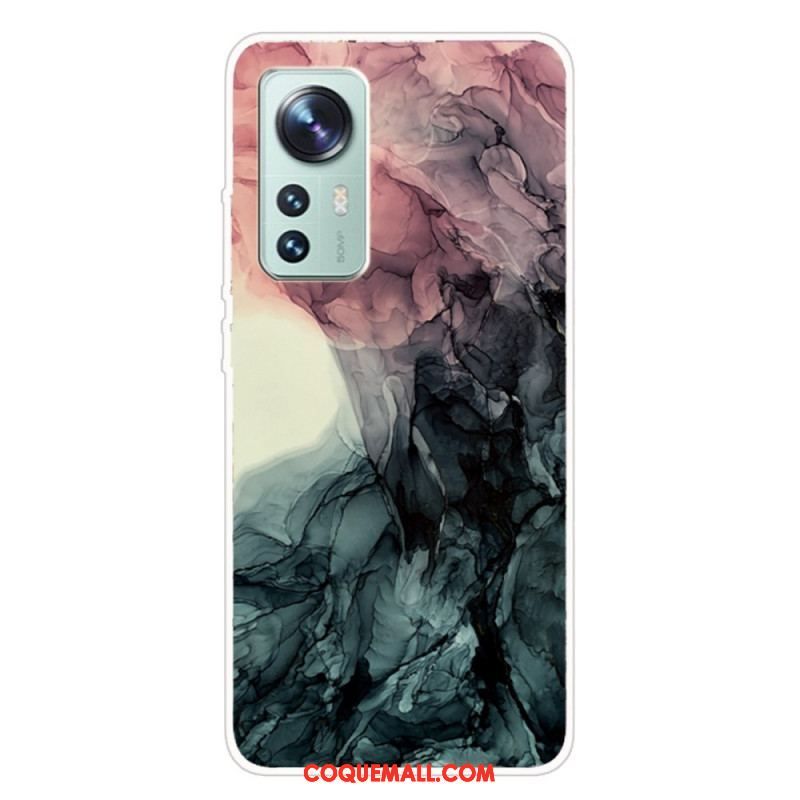 Coque Xiaomi 12 Pro Silicone Marbre Aquarelle