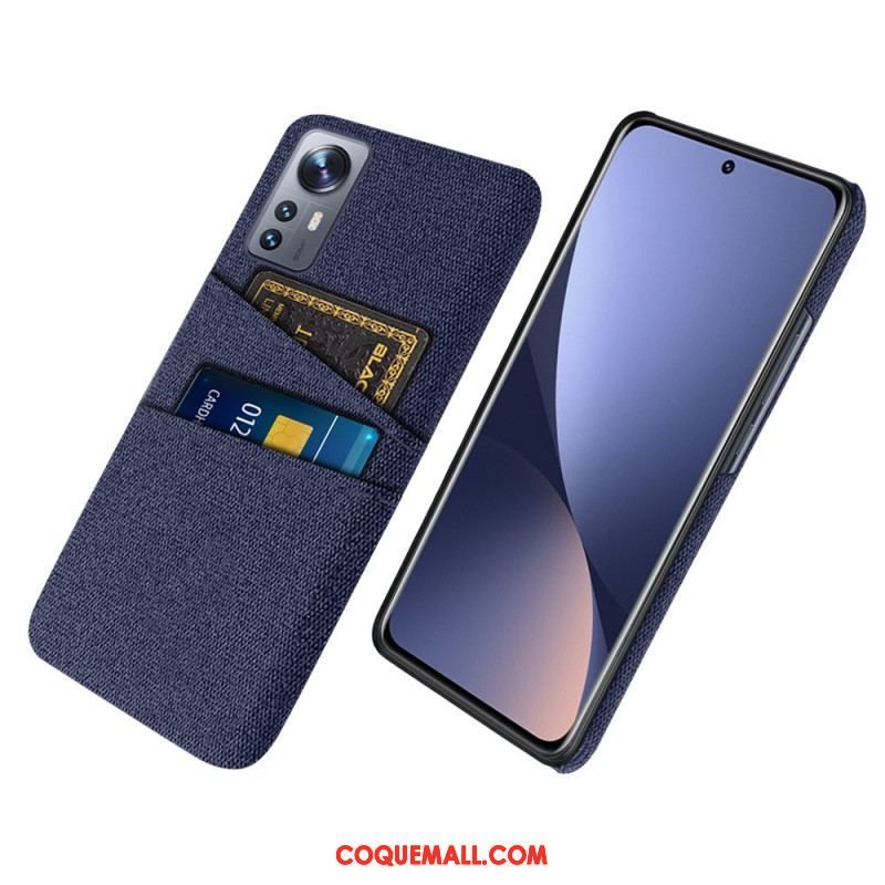 Coque Xiaomi 12 Pro Tissu avec Porte-Cartes