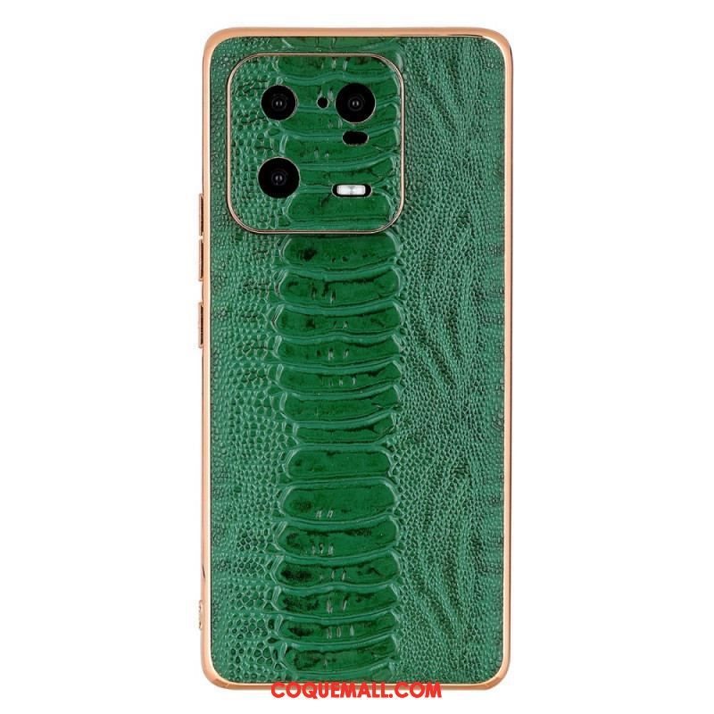 Coque Xiaomi 13 Pro Cuir Véritable Style Crocodile