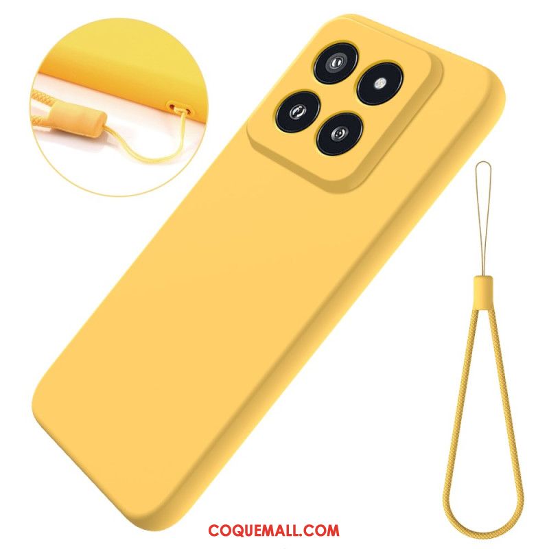 Coque Xiaomi 14 Pro Silicone Liquide à Lanière