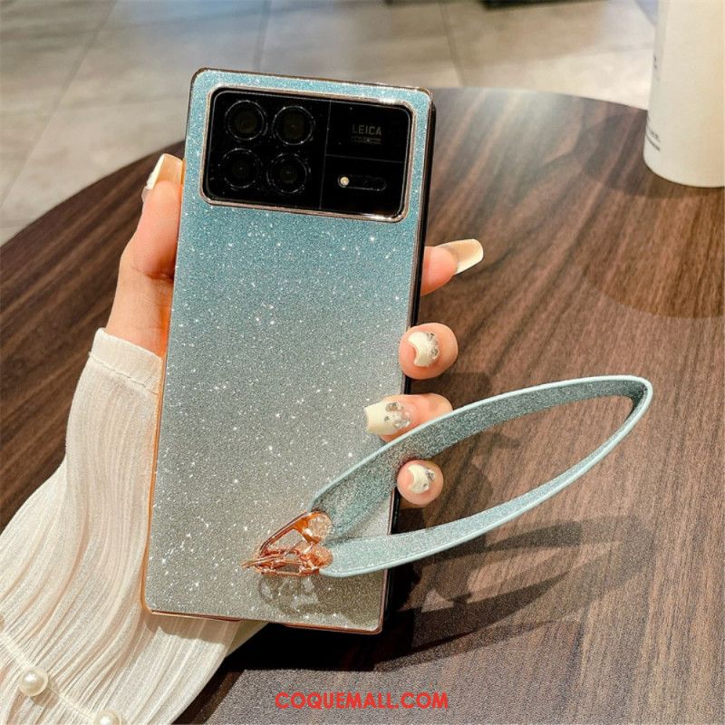 Coque Xiaomi Mix Fold 3 Paillettes à Lanière