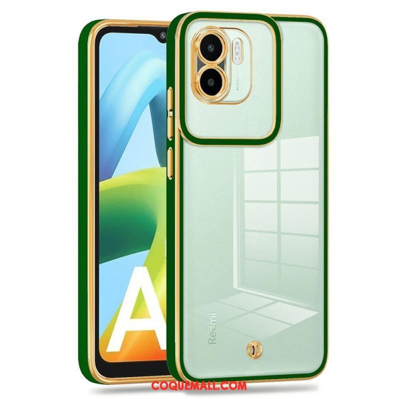 Coque Xiaomi Redmi A1 Transparente Rebords Style Métal