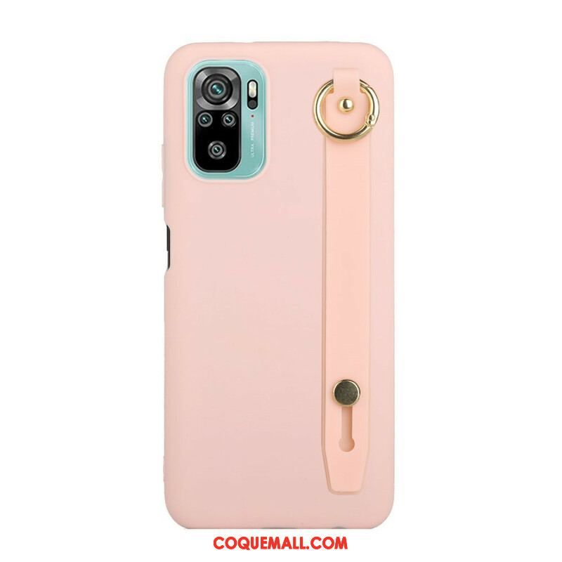 Coque Xiaomi Redmi Note 10/10S/Poco M5s Silicone avec Sangle Support