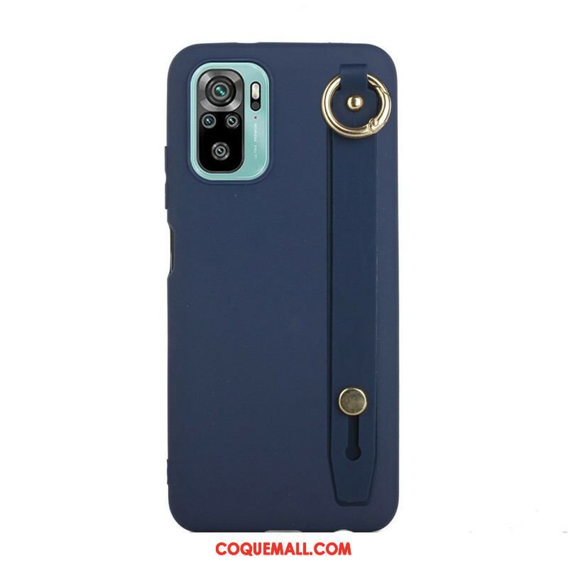 Coque Xiaomi Redmi Note 10/10S/Poco M5s Silicone avec Sangle Support