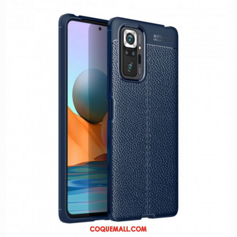 Coque Xiaomi Redmi Note 10 Pro Effet Cuir Litchi Double line