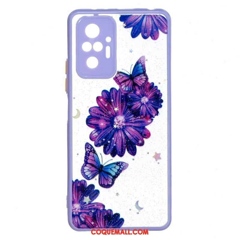 Coque Xiaomi Redmi Note 10 Pro Hybride Papillon Floral